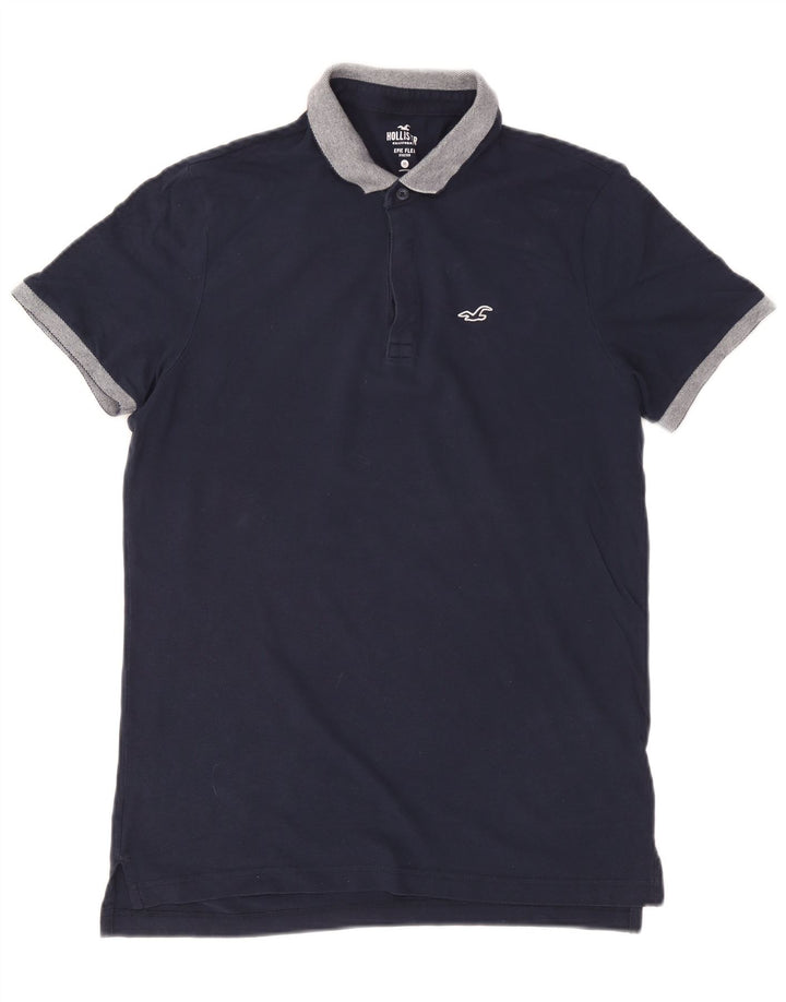 Hollister Mens Rugby Polo Shirt Medium Navy Blue