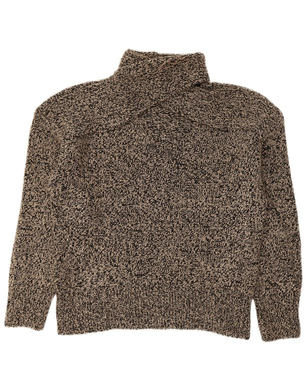 Zara Womens Turtle Neck Jumper Sweater UK 14 Medium Black Flecked Acrylic