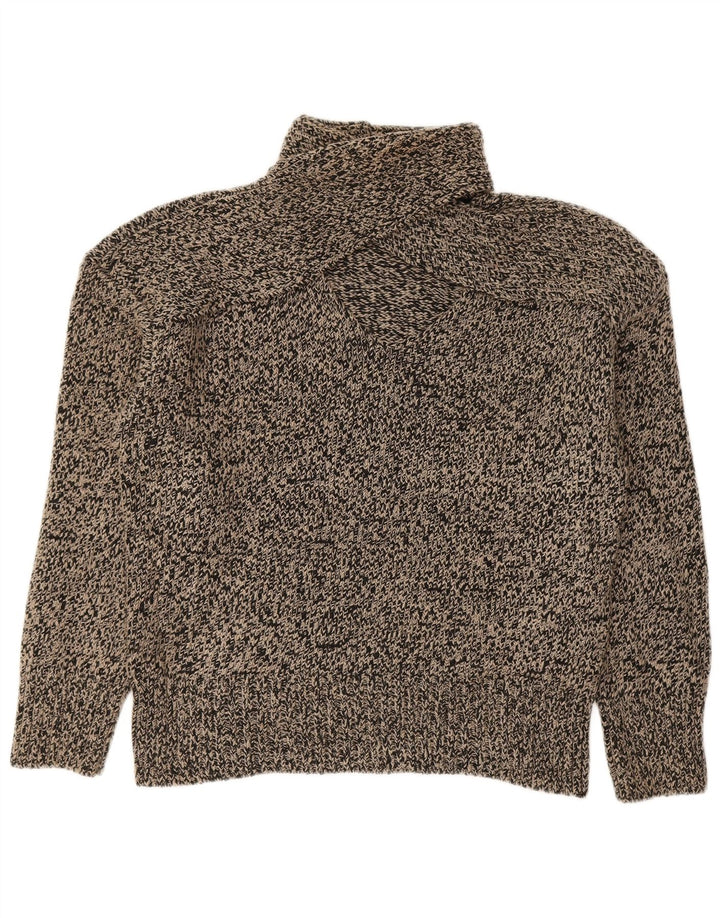 Zara Womens Turtle Neck Jumper Sweater UK 14 Medium Black Flecked Acrylic
