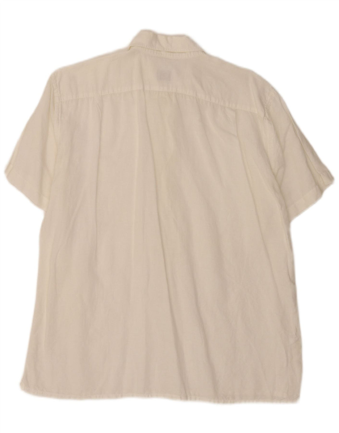 Lacoste Mens Short Sleeve Pullover Shirt Size 42 Large White Linen
