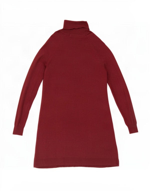 Marks & Spencer Womens Jumper Dress UK 8 Small Burgundy Viscose