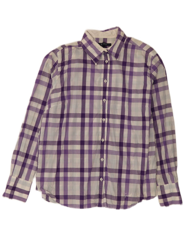 Gant Womens Shirt UK 18 XL Purple Check Cotton