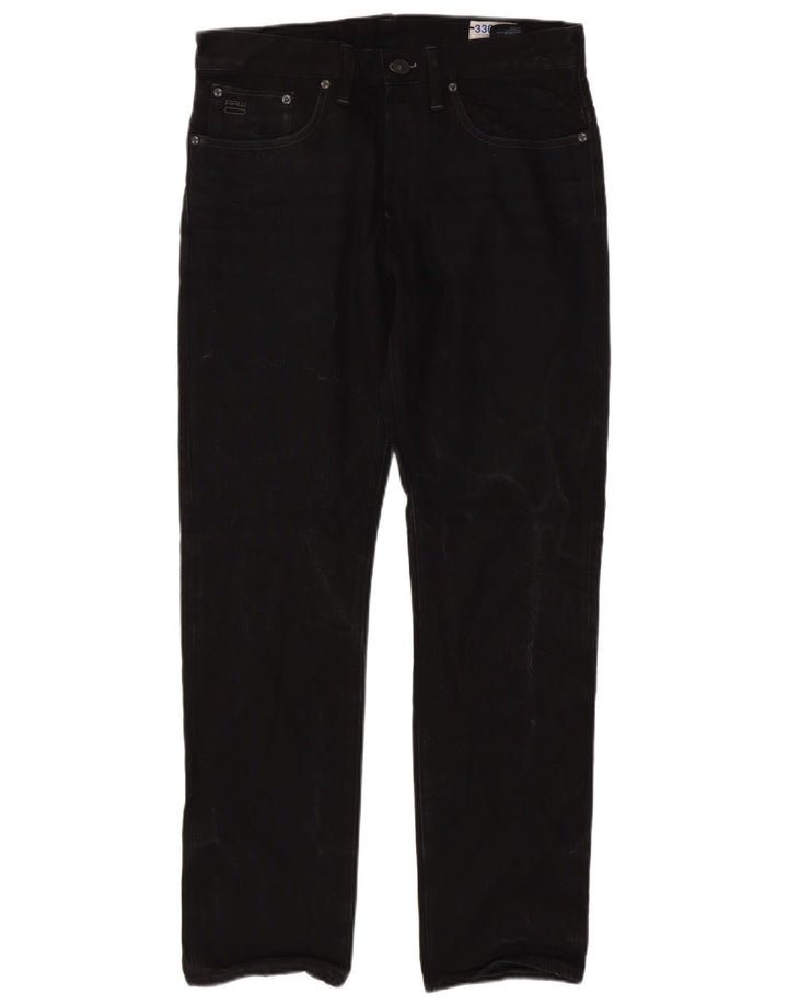G-Star Mens Straight Jeans W33 L32 Black Cotton