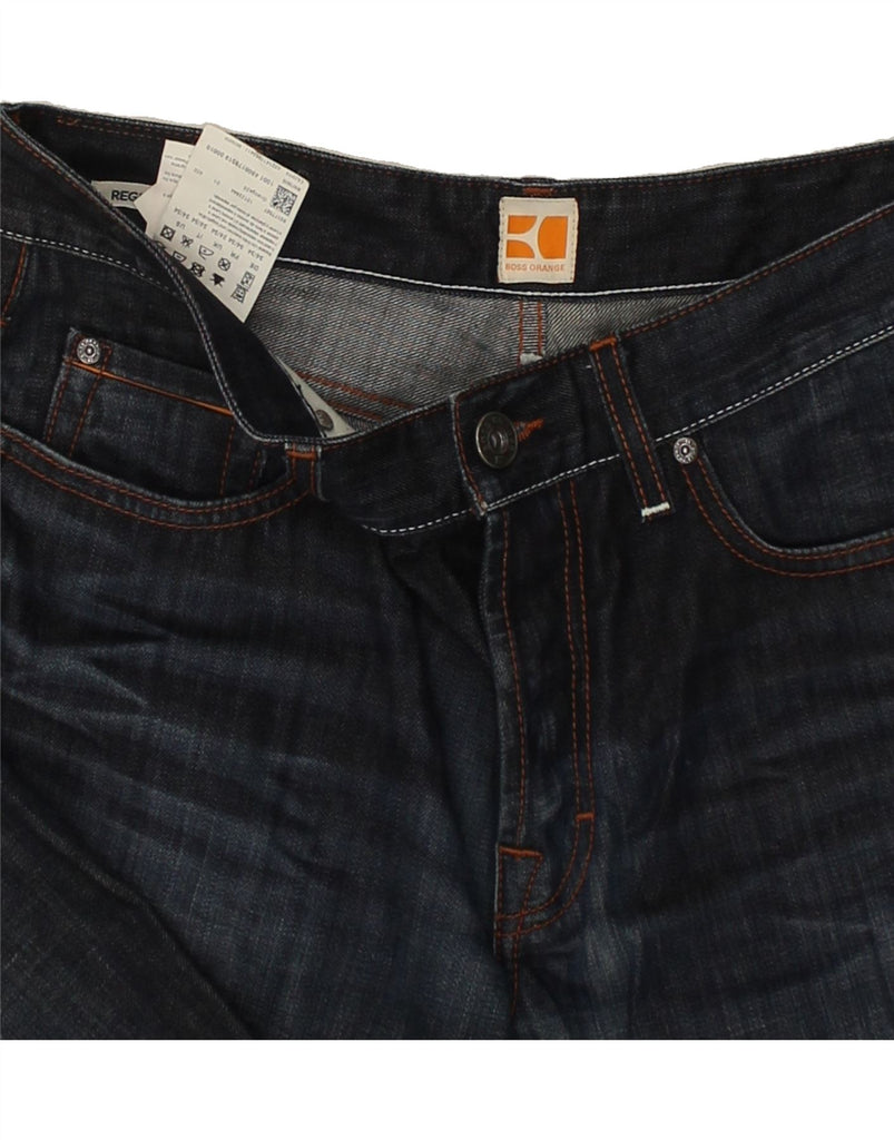 HUGO BOSS Mens Regular Fit Straight Jeans W34 L34  Navy Blue Cotton | Vintage Hugo Boss | Thrift | Second-Hand Hugo Boss | Used Clothing | Messina Hembry 