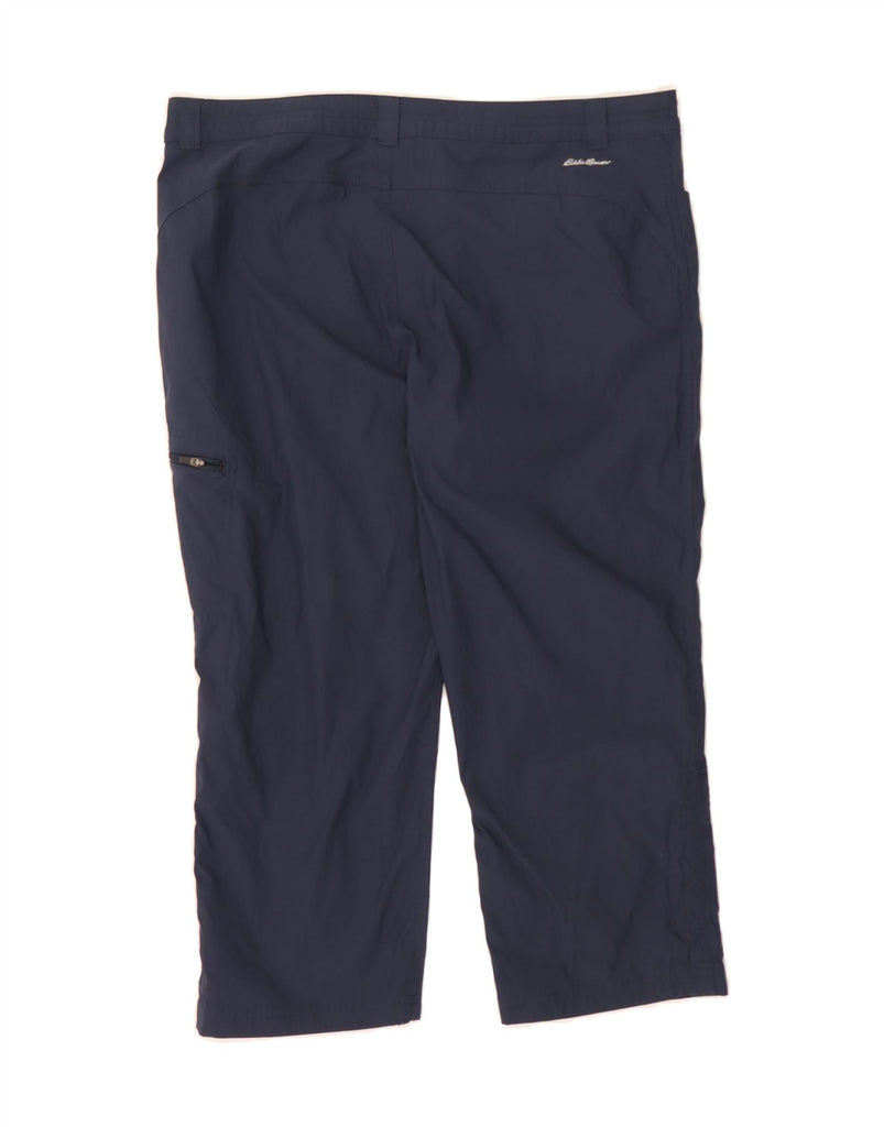 EDDIE BAUER Womens Straight Capri Trousers US 12 Large W36 L20 Navy Blue Vintage Eddie Bauer and Second-Hand Eddie Bauer from Messina Hembry 
