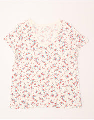 GAP Womens T-Shirt Top UK 18 XL White Floral Cotton