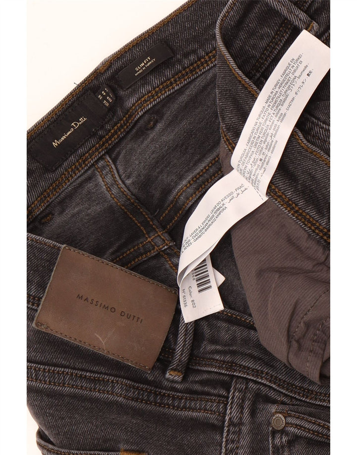 Massimo Dutti Mens Slim Jeans EU 46 XL W36 L32 Grey Cotton