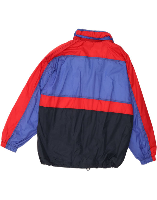 Marcel Clair Mens Hooded Rain Jacket EU 56 3XL Navy Blue Colourblock