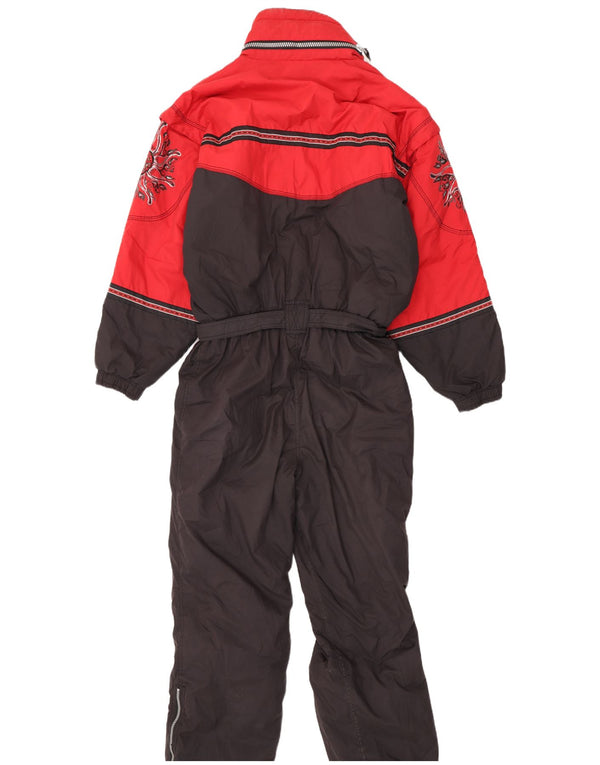 Killtec Mens Graphic Hooded Ski Jumpsuit Large Red Colourblock Polyester