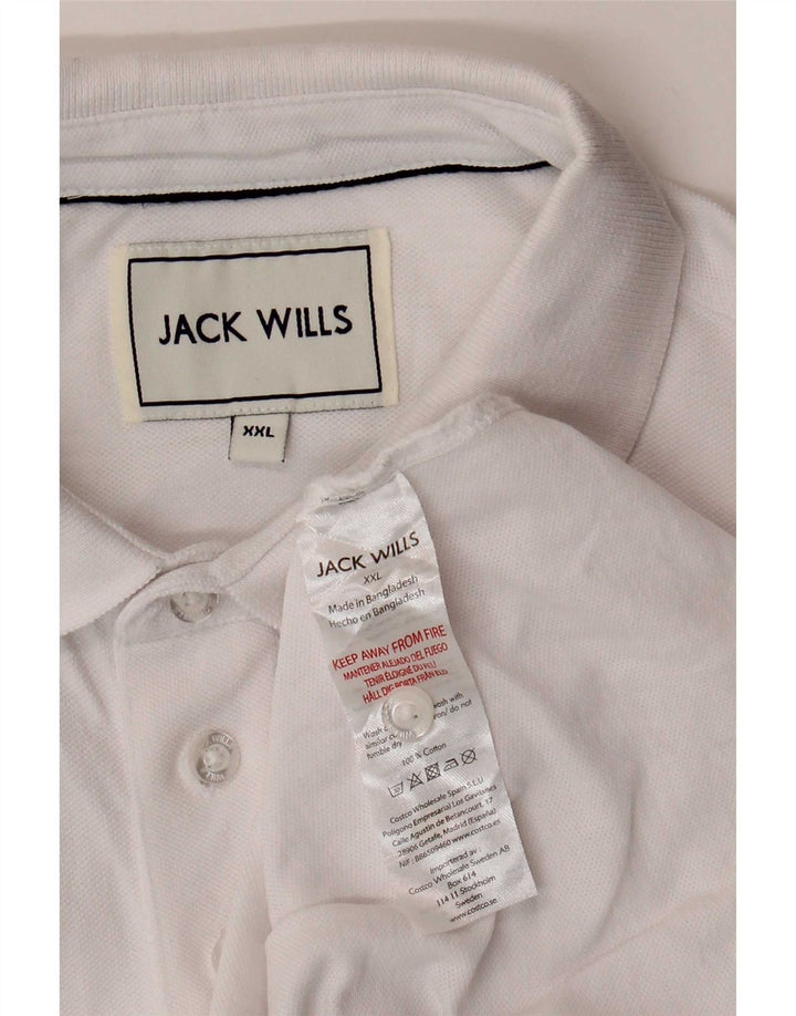 Jack Wills Mens Polo Shirt 2XL White Cotton