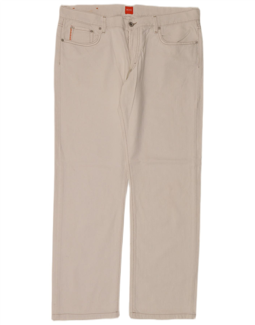 Hugo Boss Mens Straight Jeans W38 L34 White Cotton