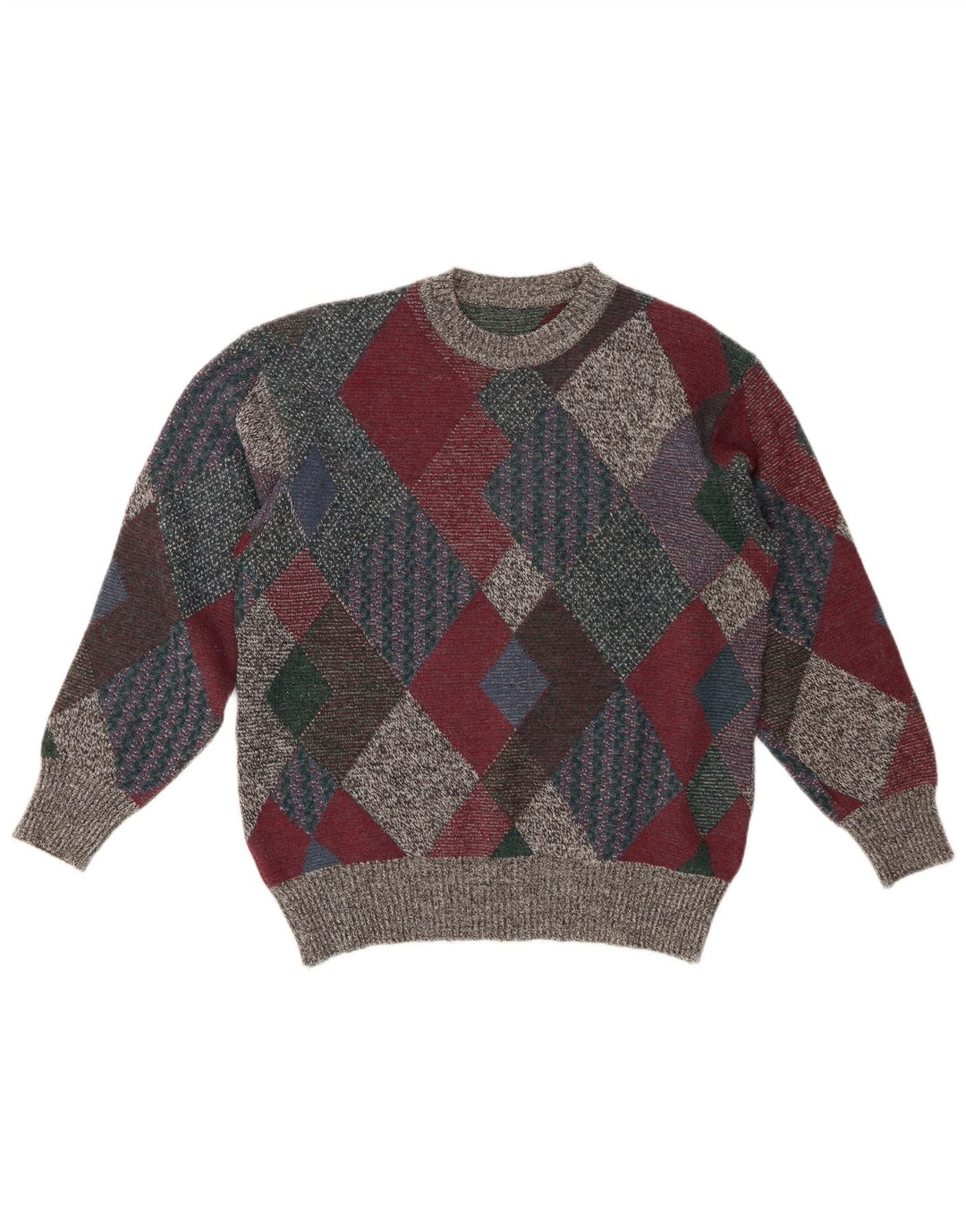 VINTAGE Mens Crew Neck Jumper Sweater IT 48 Medium Multicoloured