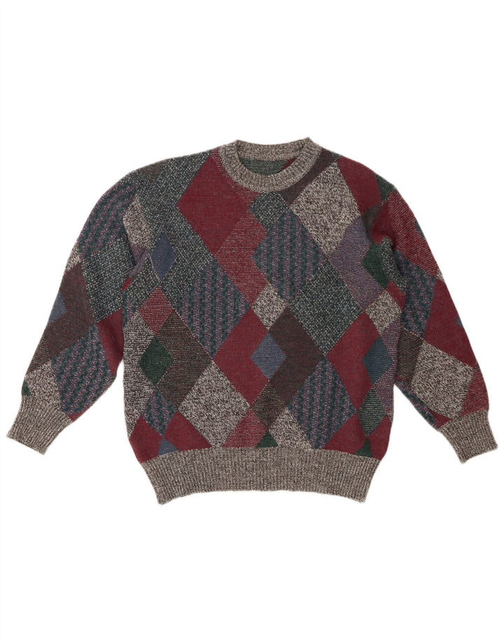 VINTAGE Mens Crew Neck Jumper Sweater IT 48 Medium Multicoloured