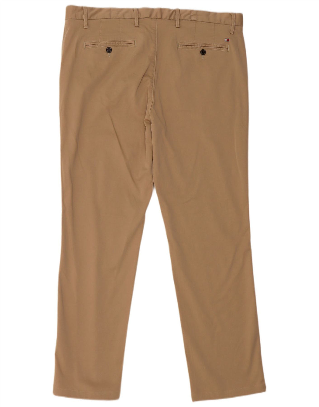 TOMMY HILFIGER Mens Straight Chino Trousers W36 L32 Beige Cotton