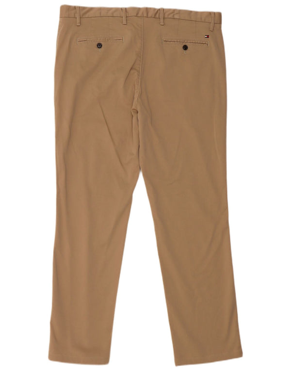 TOMMY HILFIGER Mens Straight Chino Trousers W36 L32 Beige Cotton