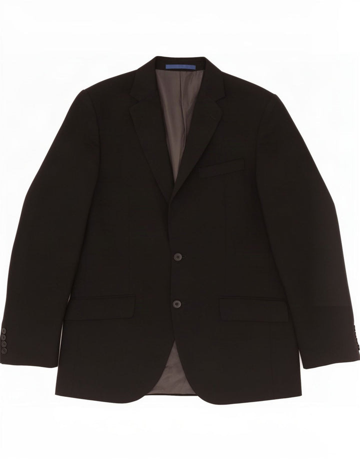 Marks & Spencer Mens 2 Button Blazer Jacket UK 38 Medium Black New Wool