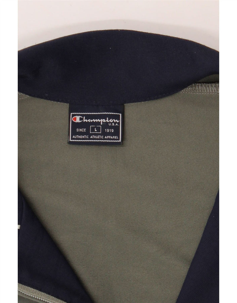 CHAMPION Mens Tracksuit Top Jacket Large Grey Colourblock Polyester Vintage Champion and Second-Hand Champion from Messina Hembry 
