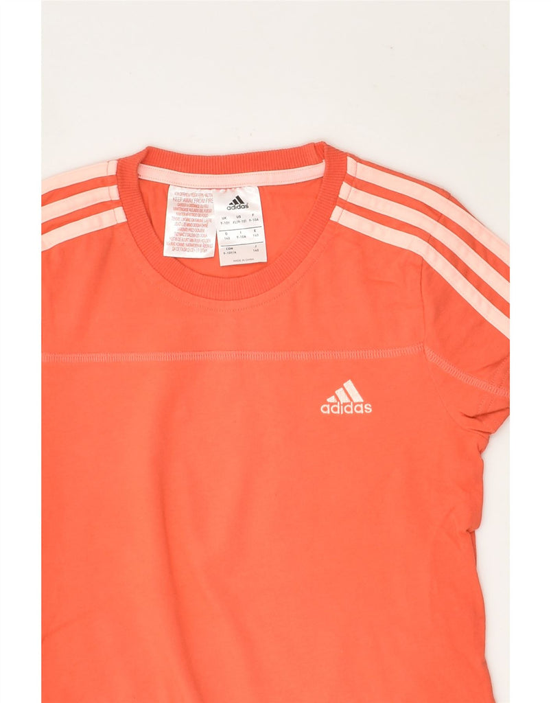 ADIDAS Girls T-Shirt Top 9-10 Years Orange Cotton | Vintage Adidas | Thrift | Second-Hand Adidas | Used Clothing | Messina Hembry 