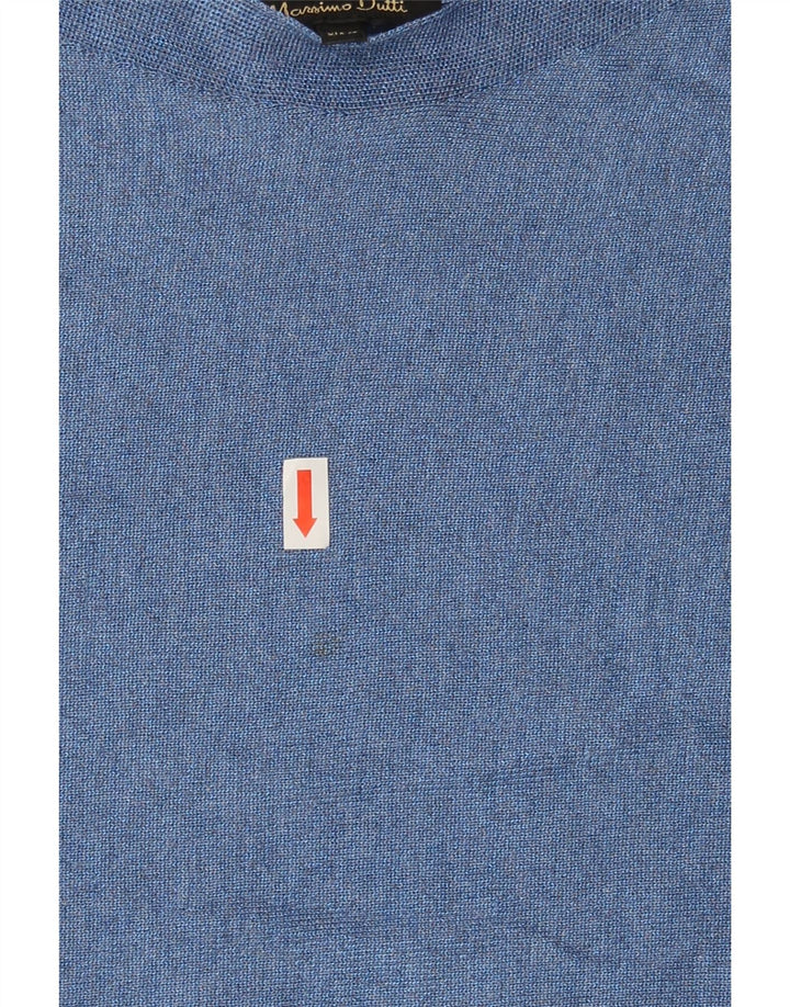 MASSIMO DUTTI Womens Oversized Boat Neck Jumper Sweater UK 16 Large Blue Vintage Massimo Dutti and Second-Hand Massimo Dutti from Messina Hembry 