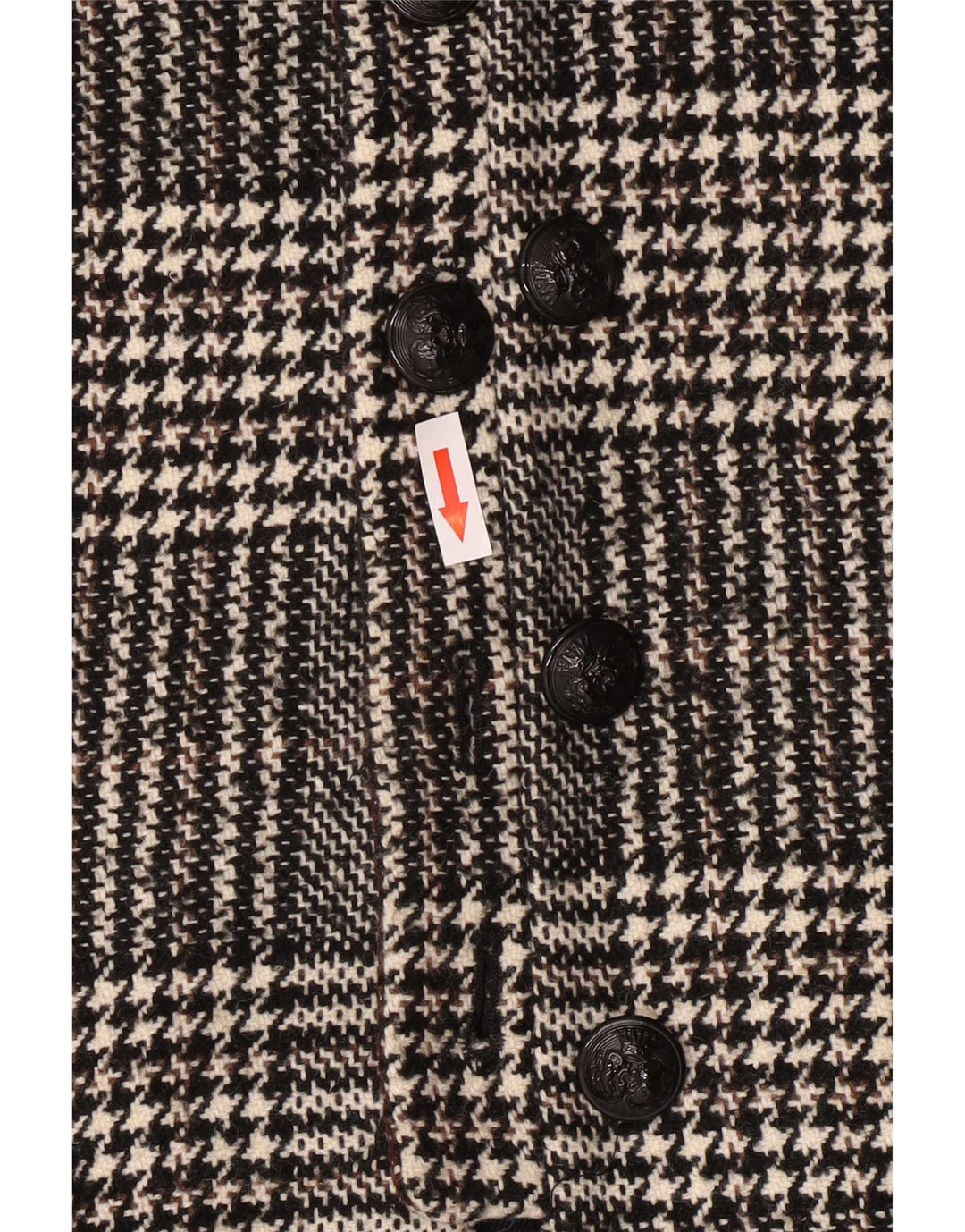 Zara Womens Overcoat UK 12 Medium Grey Houndstooth Acrylic