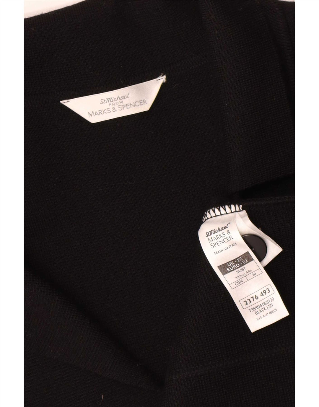 Marks & Spencer Womens Longline Cardigan Sweater UK 22 3XL Black