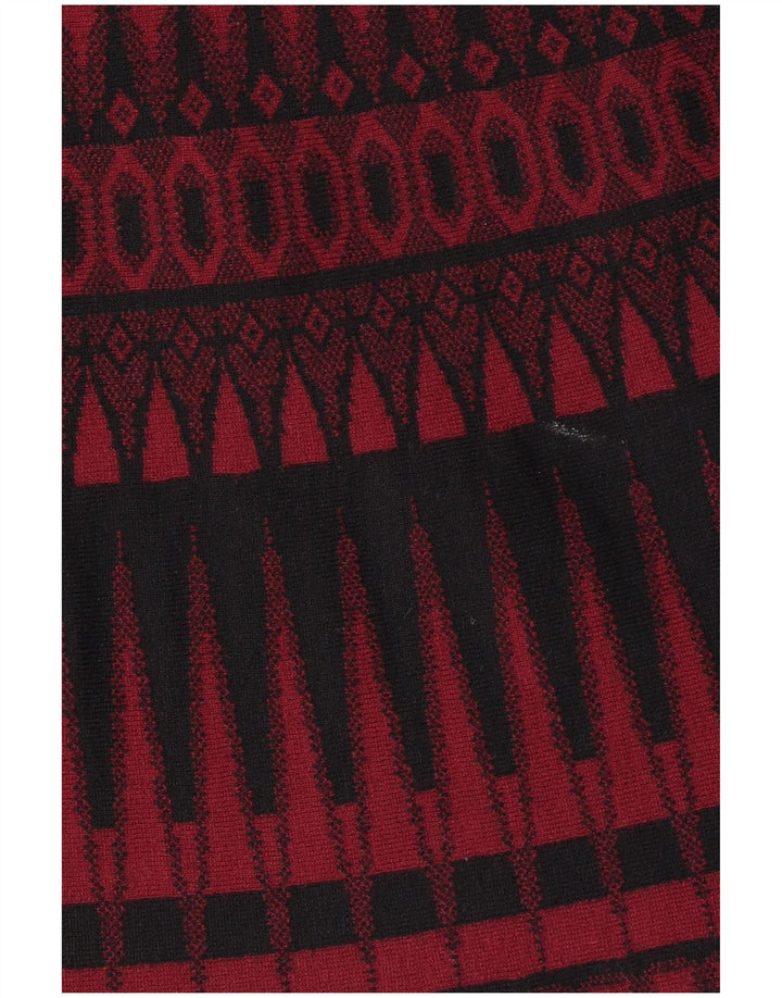 HOBBS Womens 3/4 Sleeve Jumper Dress UK 10 Small  Red Geometric Viscose