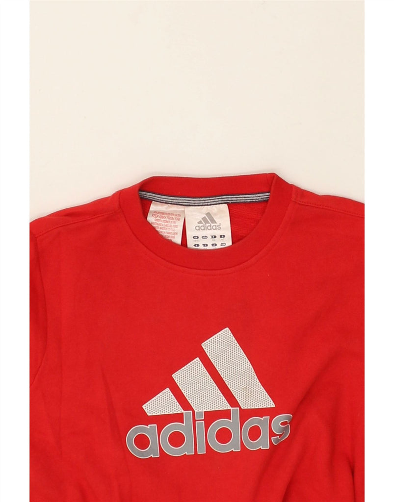 ADIDAS Boys Graphic Sweatshirt Jumper 11-12 Years Red Cotton | Vintage Adidas | Thrift | Second-Hand Adidas | Used Clothing | Messina Hembry 