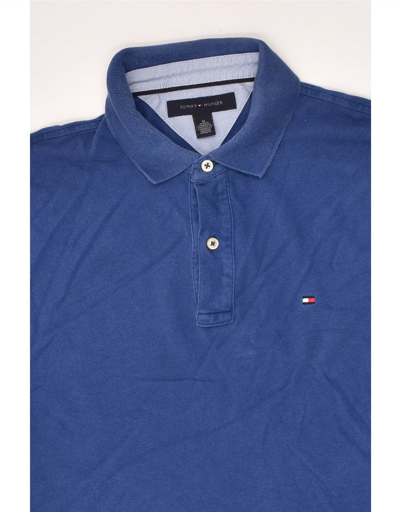 TOMMY HILFIGER Mens Polo Shirt Medium Blue Cotton | Vintage Tommy Hilfiger | Thrift | Second-Hand Tommy Hilfiger | Used Clothing | Messina Hembry 