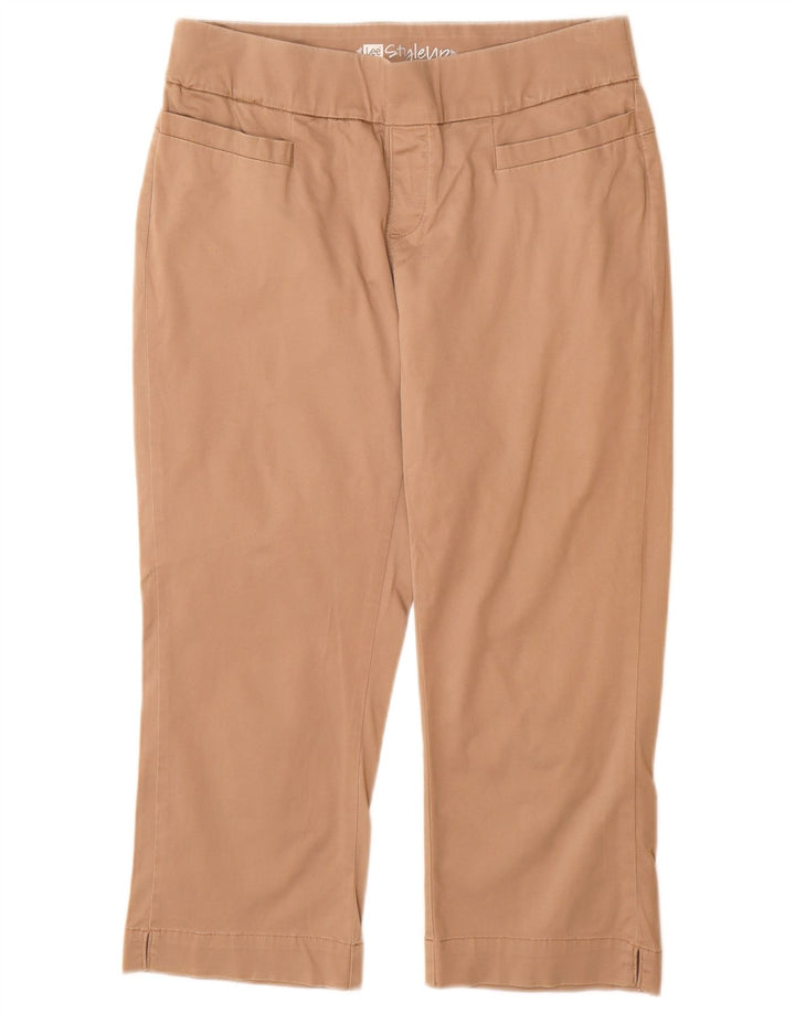 Lee Womens Straight Capri Trousers US 8 Medium W30 L22 Beige Cotton