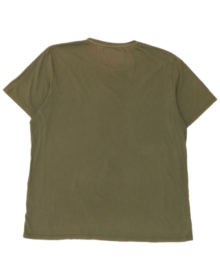 Lyle & Scott Mens T-Shirt Top 2XL Khaki Cotton