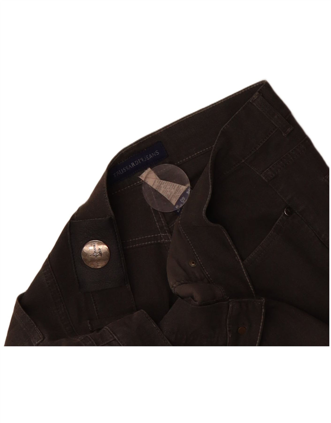 TRUSSARDI Mens Straight Casual Trousers W38 L29 Brown Cotton