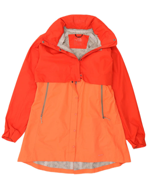 The North Face Womens Dryvent Raincoat UK 16 Large Orange Colourblock