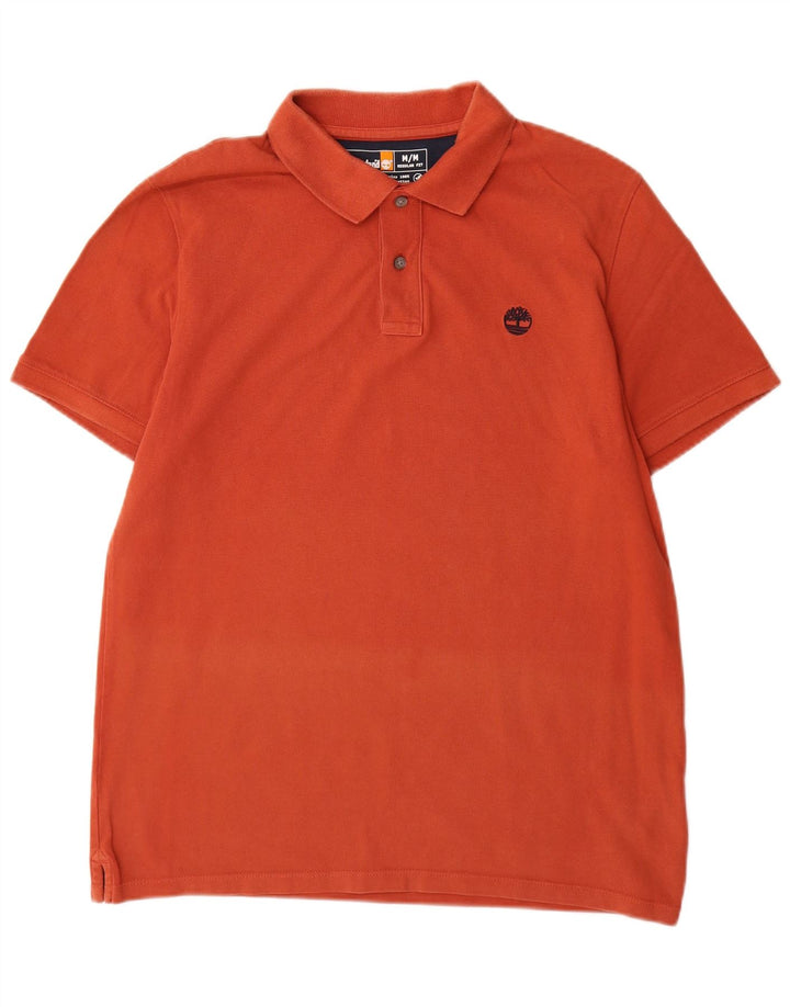 Timberland Mens Regular Fit Polo Shirt Medium Orange Cotton