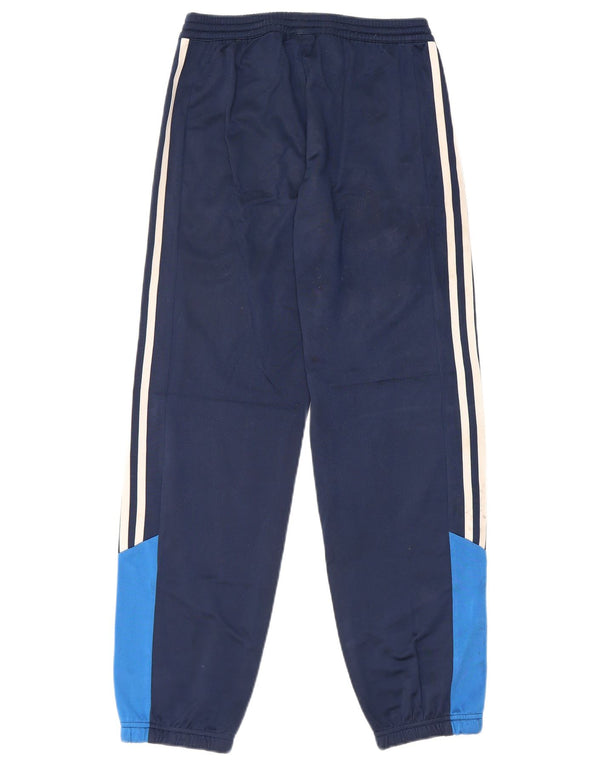 Adidas Boys Tracksuit Trousers Joggers 11-12 Years Navy Blue Colourblock