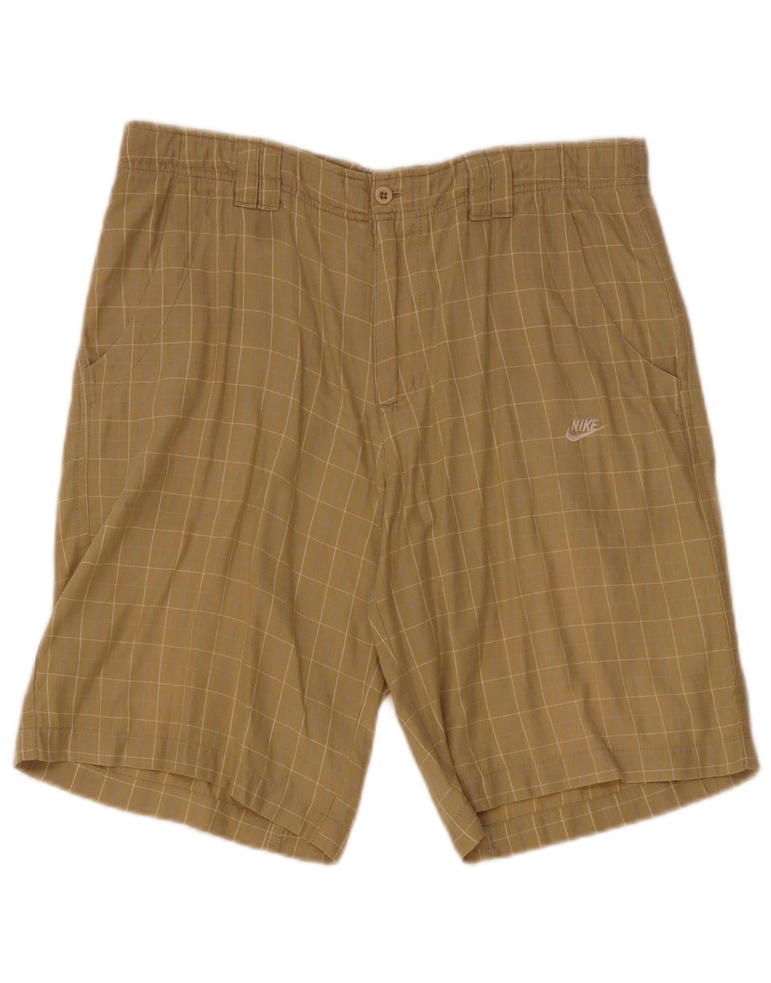 Nike Mens Regular Fit Chino Shorts Small W30  Beige Check