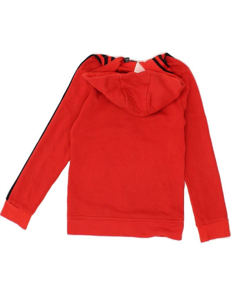 ADIDAS Boys Zip Hoodie Sweater 7-8 Years XS Red Cotton Vintage Adidas and Second-Hand Adidas from Messina Hembry 