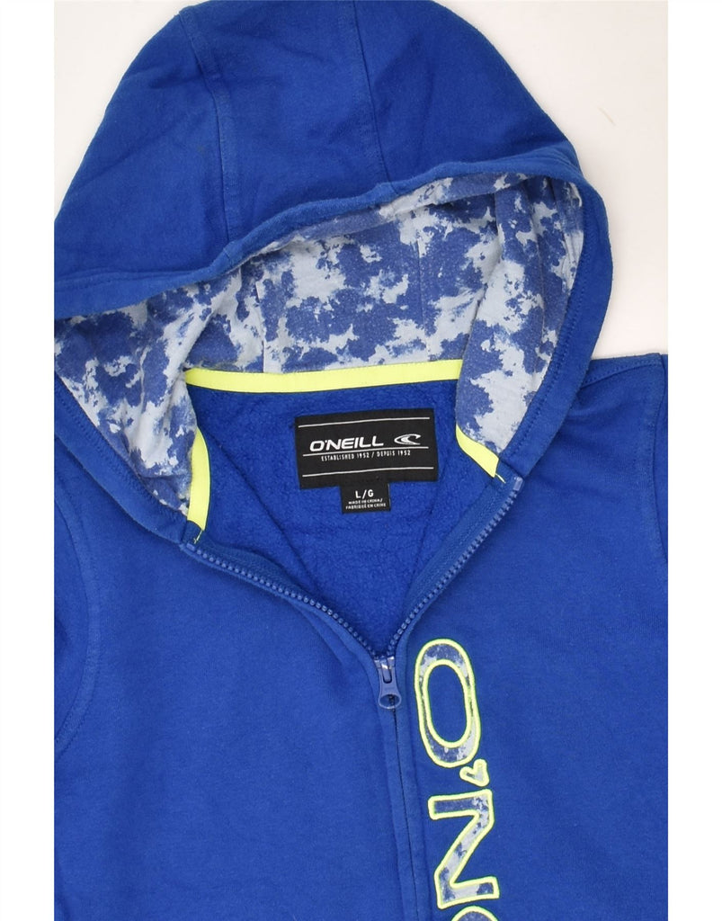O'NEILL Boys Graphic Zip Hoodie Sweater 13-14 Years Large Blue Cotton | Vintage O'Neill | Thrift | Second-Hand O'Neill | Used Clothing | Messina Hembry 