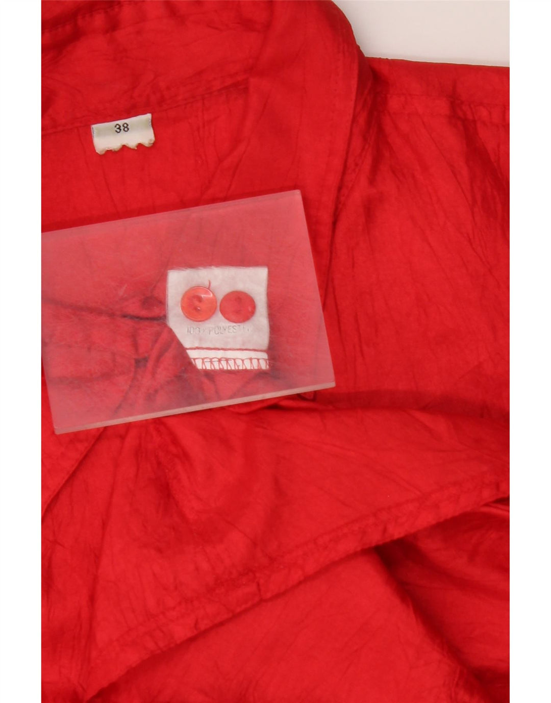 VINTAGE Womens Shirt Blouse EU 38 Medium Red Polyester