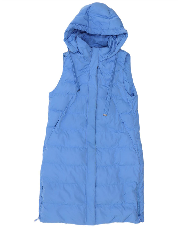 Strandfein Womens Hooded Sleeveless Padded Jacket EU 38 Medium Blue