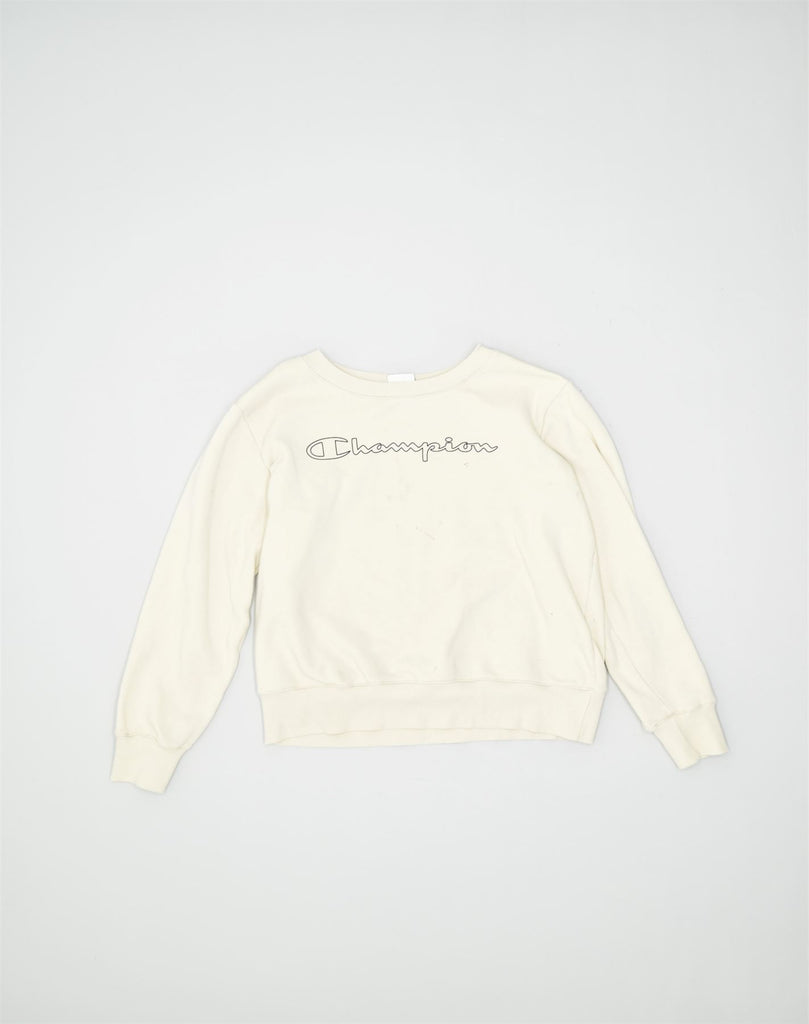 CHAMPION Mens Sweatshirt Jumper Large Off White Cotton | Vintage | Thrift | Second-Hand | Used Clothing | Messina Hembry 