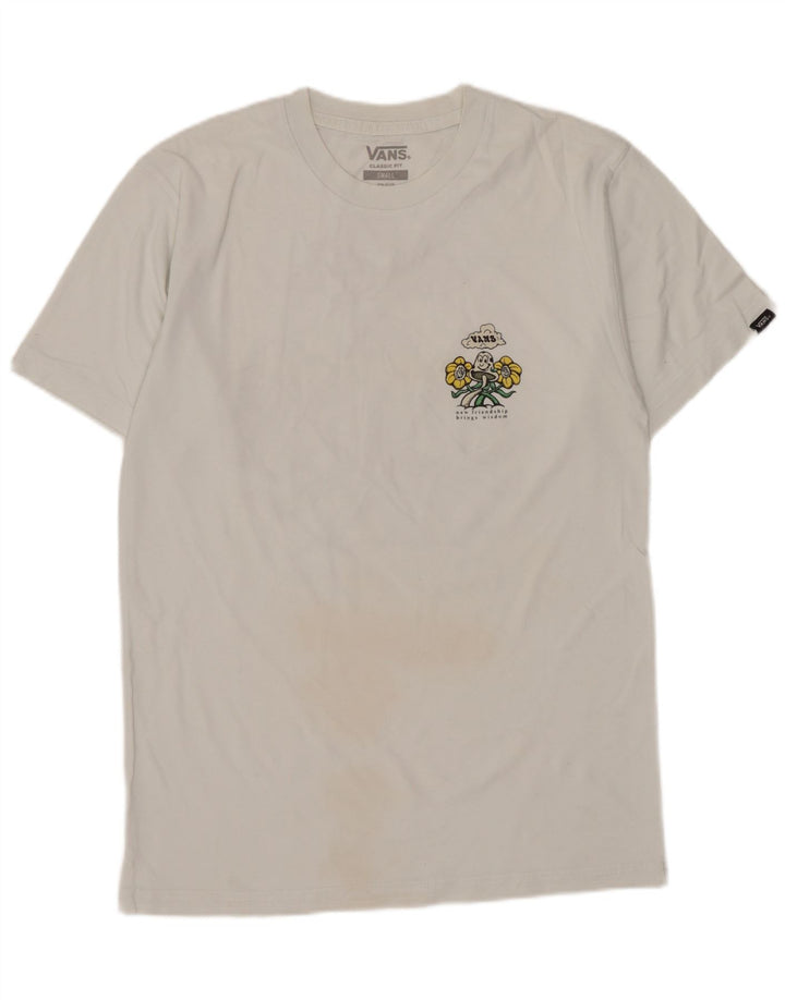 Vans Mens Classic Fit Graphic T-Shirt Top Small White