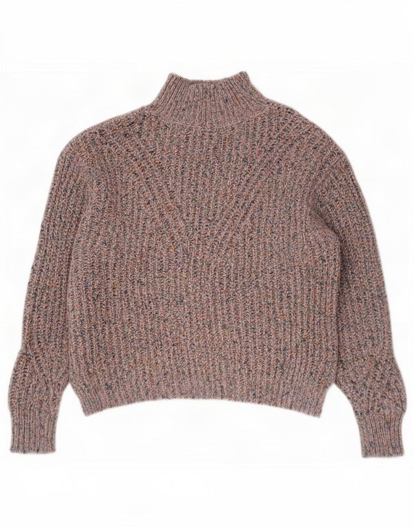 Marks & Spencer Womens Turtle Neck Jumper Sweater UK 10 Small Blue Flecked