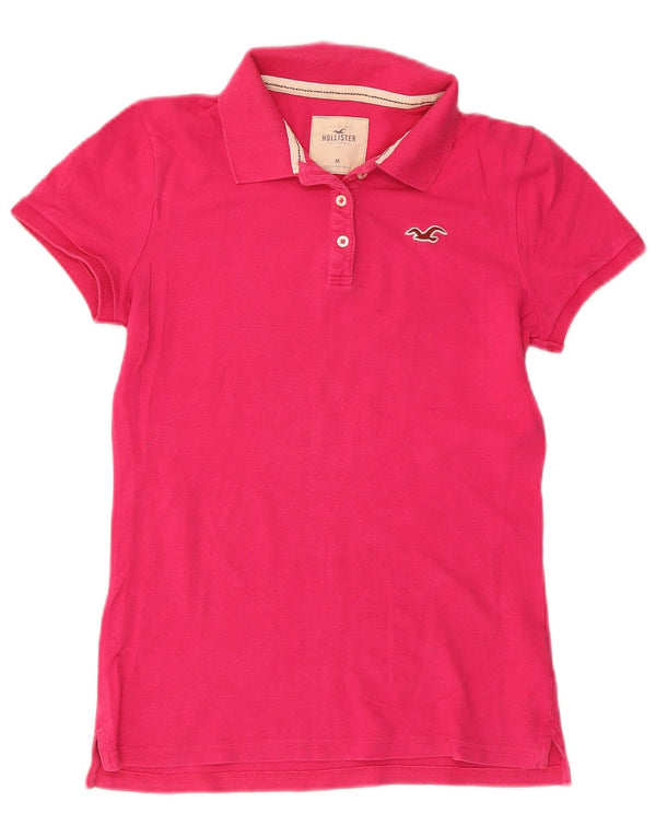 Hollister Womens Polo Shirt UK 12 Medium Pink Cotton
