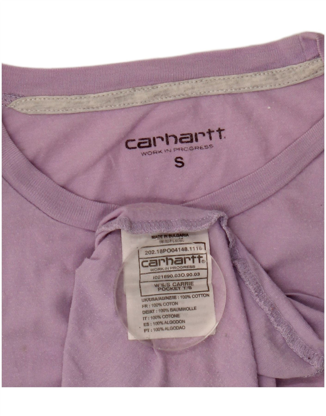 Carhartt Womens T-Shirt Top UK 10 Small Purple