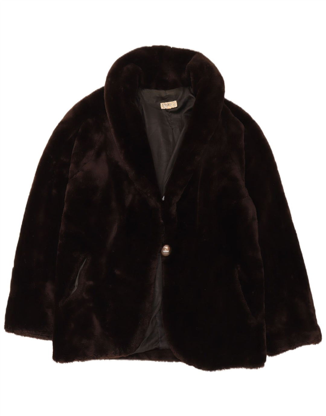 Pinko Womens Faux Fur Jacket One Size Brown