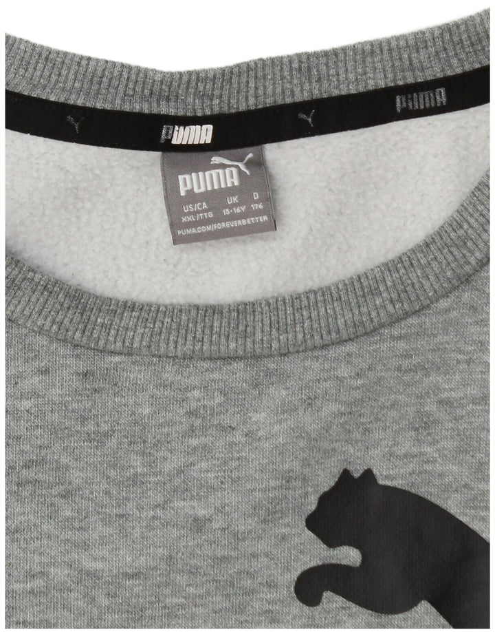 Puma Boys Graphic Sweatshirt Jumper 15-16 Years  Grey Flecked