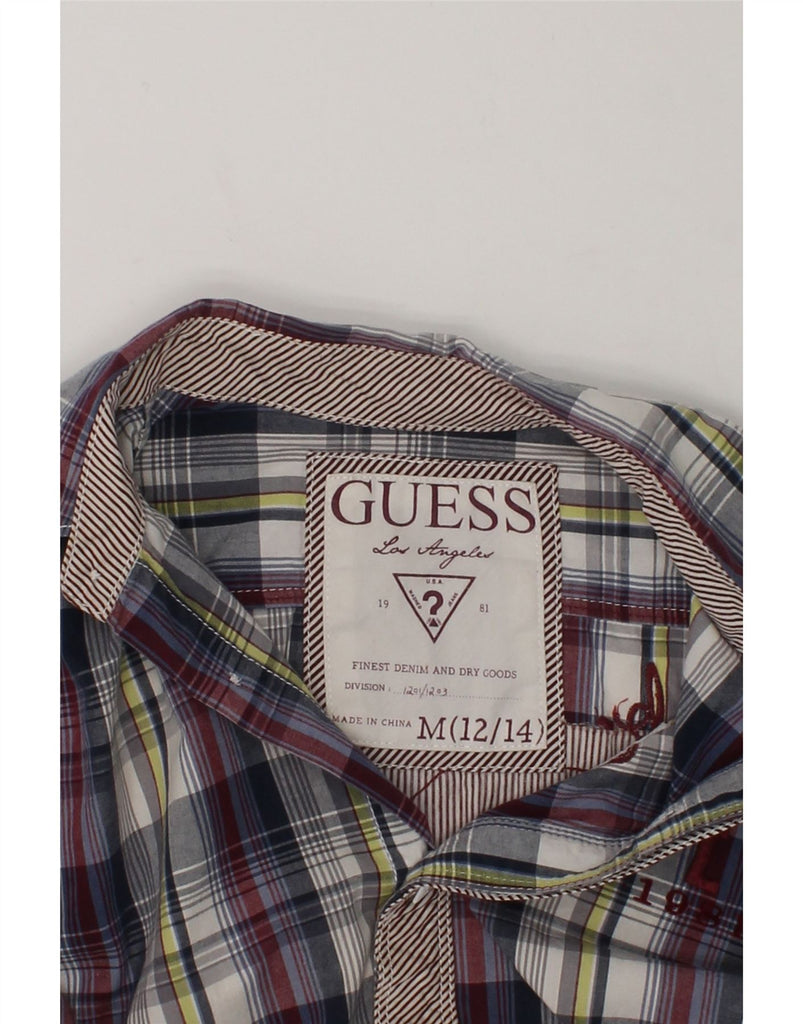 GUESS Boys Graphic Shirt 12-13 Years Medium  Grey Check Cotton | Vintage Guess | Thrift | Second-Hand Guess | Used Clothing | Messina Hembry 