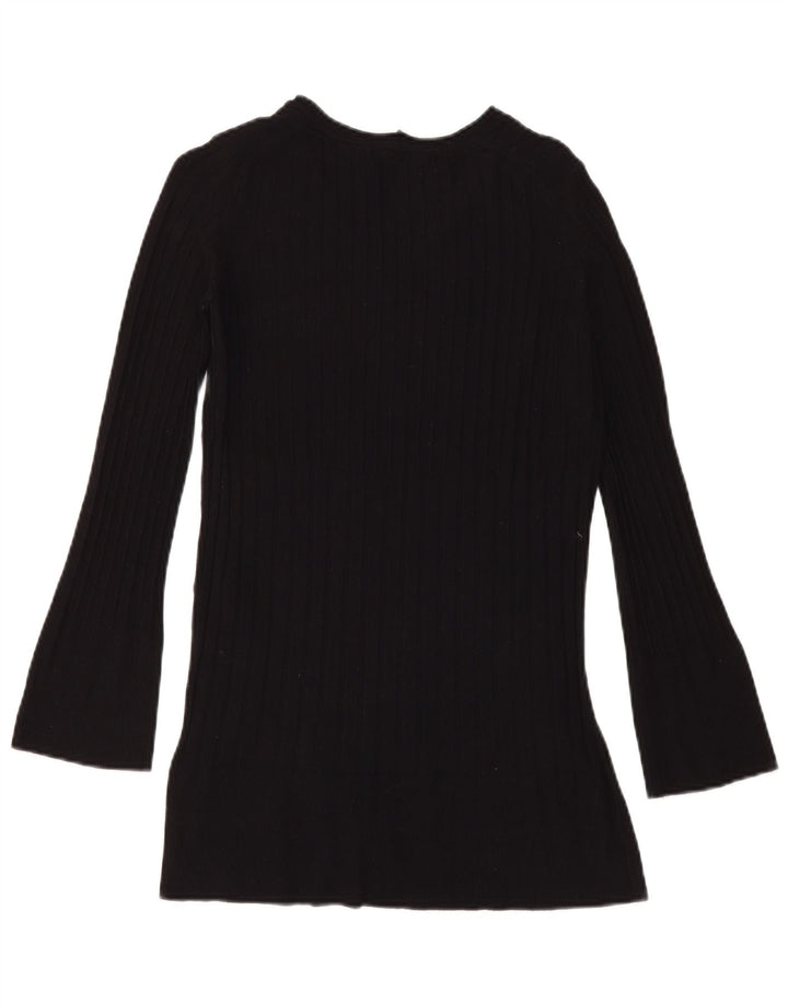 Marks & Spencer Womens V-Neck Jumper Sweater UK 8 Small  Black Viscose