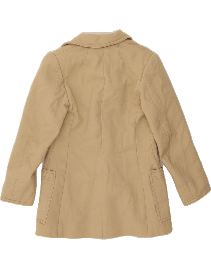 VINTAGE Womens Double Breasted Blazer Jacket UK 10 Small Beige Vintage Vintage and Second-Hand Vintage from Messina Hembry 
