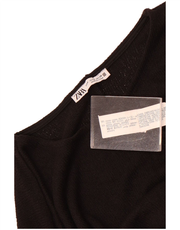 Zara Womens Poncho Jumper UK 14 Medium Black Viscose